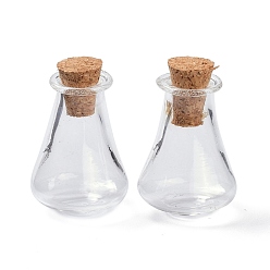 Clear Glass Cork Bottles, Glass Empty Wishing Bottles, DIY Vials for Home Decorations, Clear, 17x27mm