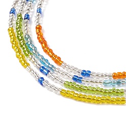Mixed Color Glass Seed Beaded Necklace for Women, Mixed Color, 15.83 inch(40.2cm)