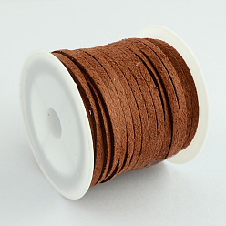 Sienna Faux Suede Cord, Faux Suede Lace, Sienna, 4x1.5mm, about 5.46 yards(5m)/roll, 25rolls/bag