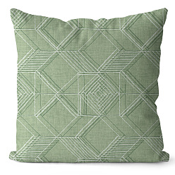 Rhombus Fundas de almohada de poliéster serie verde, fundas de colchón, para sofá cama, plaza, rombo, 450x450 mm