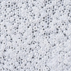 (RR528) White Pearl Ceylon Миюки круглые бусины рокайль, японский бисер, (rr 528) белый жемчужный цейлон, 11/0, 2x1.3 мм, Отверстие : 0.8 мм , около 5500 шт / 50 г