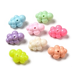 Mixed Color Macaron Color Opaque Acrylic Beads, Cloud, Mixed Color, 32.5x22.5x17mm, Hole: 3mm, about 106pcs/500g