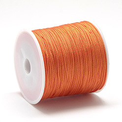 Orange Foncé Fil de nylon, corde à nouer chinoise, orange foncé, 0.8mm, environ 109.36 yards (100m)/rouleau