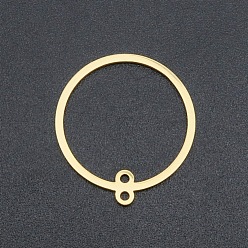 Chapado en Oro Real 18K 201 enlaces de acero inoxidable, para la toma de pendiente, anillo, Corte con laser, real 18 k chapado en oro, 21x20x1 mm, agujero: 1.4 mm