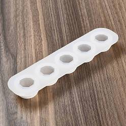 Round Nail Art Base DIY Silicone Mold, for Nail Art Practice Holder False Nail Manicure Tool, Round Pattern, 21.6x5x2.2cm