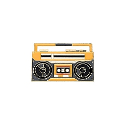 Furniture & Appliances Music Theme Enamel Pins, Alloy Brooch, Cassette Player, Packaging: 60x40mm