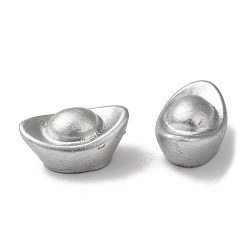 Серебро Непрозрачные кабошоны из смолы, слиток, серебряные, 12x19x10 мм
