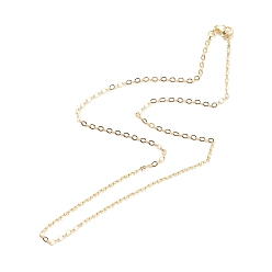 Настоящее золото 18K Ожерелье из латунных кабельных цепей для женщин, без кадмия и без свинца, реальный 18 k позолоченный, 17.48 дюйм (44.4 см)