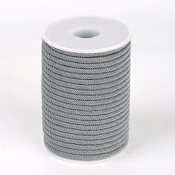 Light Grey Round Polyester Cords, Light Grey, 4mm, about 21.87 yards(20m)/roll
