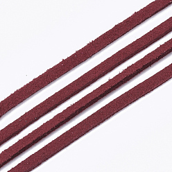 Marrón Cordón del ante de imitación, encaje de imitación de gamuza, marrón, 2.5~2.8x1.5 mm, aproximadamente 1.09 yardas (1 m) / hebra