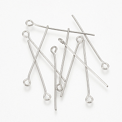 Stainless Steel Color 304 Stainless Steel Eye Pin, Stainless Steel Color, 30x0.7mm, Hole: 2mm