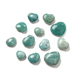 Amazonite Natural Amazonite Home Heart Love Stones, Pocket Palm Stones for Reiki Balancing, 24.5~41x27.5~49x12~18mm