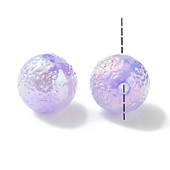 Фиолетовый УФ-покрытие радужное радужное имитация желе акриловые бусины, круглые, фиолетовые, 16x16x16 мм, отверстие : 3 мм