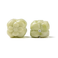 Vert Jaune Perles de résine époxy opaques, trèfle, vert jaune, 10x9x8mm, Trou: 1.2mm