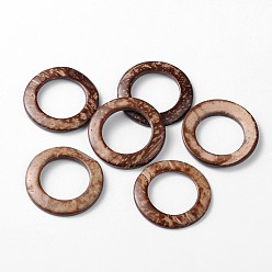 Brun Perles de noix de coco, brun, donut, 38 mm de diamètre