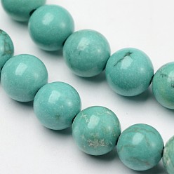 Howlite Natural Magnesite Beaded Strands, Round, Dyed & Heated, 6mm, Hole: 1mm, about 62pcs/strand, 15.7 inch(39.8cm)