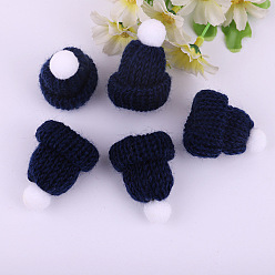 Midnight Blue Polyester Doll Woolen Hat, for Accessories Decorate Doll, Midnight Blue, 60x43x12.5mm