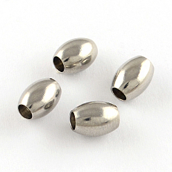 Stainless Steel Color 201 Stainless Steel Beads, Barrel, Stainless Steel Color, 6.5x5x5mm, Hole: 2~2.5mm
