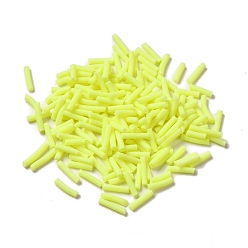 Champagne Yellow Handmade Polymer Clay Beads, No Hole, Column, Champagne Yellow, 6~19x1.5mm, about 73000pcs/1000g