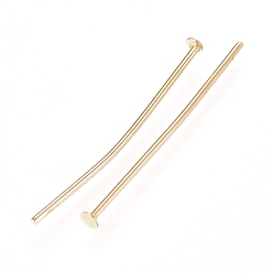 Golden 304 Stainless Steel Flat Head Pins, Golden, 20.3x0.6mm, 22 Gauge, Head: 1.4mm