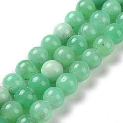 Australia Jade Natural Chrysoprase Beads Strands, Round, 10mm, Hole: 1mm, about 40pcs/strand, 15.9 inch(40.5cm)