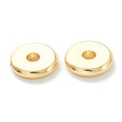 Настоящее золото 18K Spacer бисер латунные, долговечный, Плоский круглый / диск, Heishi бусы, реальный 18 k позолоченный, 7.5x1.5 мм, отверстие : 1.8 мм