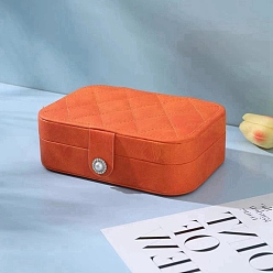 Оранжево-Красный Коробка-органайзер для комплекта ювелирных изделий из искусственной кожи, дорожная портативная шкатулка для хранения ювелирных изделий, для сережек, колье, украшений, оранжево-красный, 16x11x5 см