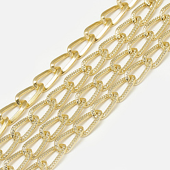 Gold Unwelded Aluminum Curb Chains, Gold, 13x7x1.8mm