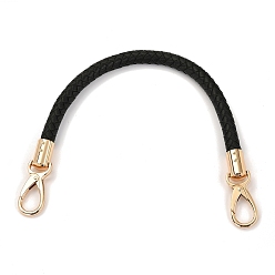 Black PU Leather Bag Strap, with Alloy Swivel Clasps, Bag Replacement Accessories, Black, 41.5x1cm