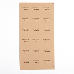 Цвет Древесины Самоклеящаяся наклейка из крафт-бумаги, для подарков, упаковочные пакеты, Любовная тема, деревесиные, наклейка: 30 мм, 1 наклейка / шт.