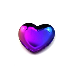 Rainbow Color Assiettes à bijoux en acier inoxydable coeur, plateau de rangement pour bagues, , boucle, couleur arc en ciel, 85x90mm
