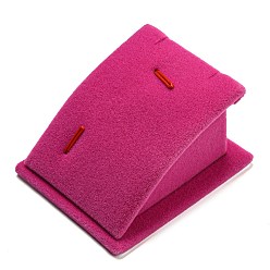 Rouge Violet Moyen Présentoirs à bijoux incurvés en velours, pour les colliers et pendentifs, support violet rouge, 3.9x6.3x7.5 cm