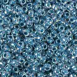 (782) Inside Color AB Crystal/Capri Lined Круглые бусины toho, японский бисер, (782) внутри цвета ab кристаллы / капри на подкладке, 8/0, 3 мм, отверстие : 1 мм, Около 1110 шт / 50 г