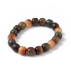 Brun Saddle Bracelet extensible en perles de bois de bodhi pour femme, selle marron, diamètre intérieur: 2-3/8 pouce (6 cm)