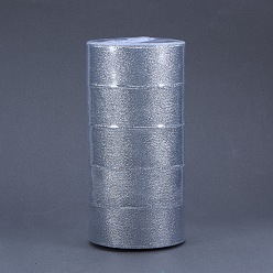 Серебро Блестящая металлическая лента, блеск ленты, серебряные, 1-1/2 дюйм (38~40 мм), Около 25 ярдов / рулон, 5 рулоны / группа