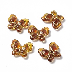 Peru Golden Metal Enlaced Acrylic Beads, Butterfly, Peru, 17.5x21x6mm, Hole: 1.8mm, 410pcs/500g
