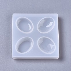White Silicone Molds, Resin Casting Molds, For UV Resin, Epoxy Resin Jewelry Making, Oval, White, 97x97x12.5mm, Oval: 37.5x27mm