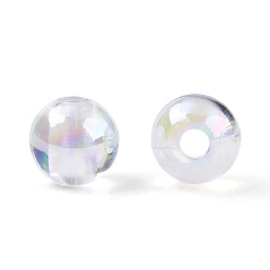Clear AB Transparent Acrylic Beads, AB Colors Plated, Round, Clear AB, 6mm, Hole: 1.8mm, about 4800pcs/500g