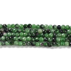 Ruby in Zoisite Natural Ruby in Zoisite Beads Strands, Faceted, Round, Round, 2mm, about 182pcs/strand, 15.5 inch(39.37cm)