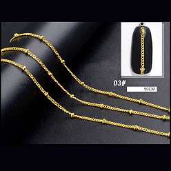 Golden Metal Fine Chain, Nail Art Decoration Accessories, Curb Chain, Golden, 50cm