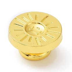 Sun Golden Tone Wax Seal Alloy Stamp Head, for Invitations, Envelopes, Gift Packing, Sun, 25mm