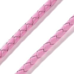 Pink Плетеный кожаный шнур, розовые, 3 мм, 50 ярдов / пачка
