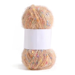 Moccasin 50g 40% Polyester & 60% Acrylic Fiber Soft Mohair Yarn, Ball Yarns, Scarves Sweater Shawl Hats Crochet Thread, Moccasin, 2mm