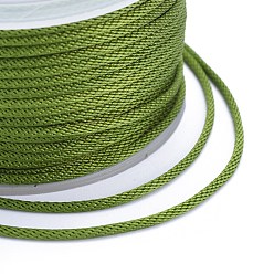 Vert Olive Foncé Cordons tressés en polyester, pour la fabrication de bijoux, vert olive foncé, 2mm, environ 21.87 yards (20m)/rouleau