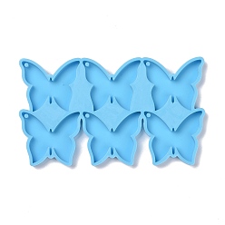 Light Sky Blue Butterfly Pendant Silicone Molds, Resin Casting Molds, for UV Resin & Epoxy Resin Jewelry Making, Light Sky Blue, 74x128x7.5mm, Hole: 3mm, Inner Diameter: 40.5x18mm