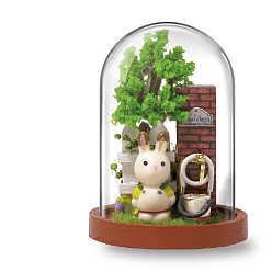 Conejo Diy decoraciones de campanas en miniatura, para accesorios de casa de muñecas que simulan decoraciones de utilería, Patrón de conejo, 26x45 mm