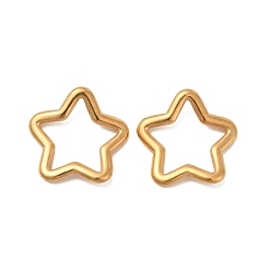 Золотой 304 нержавеющей стали связывающий кольца, искривленная звезда, золотые, 15x15.5x2 мм, внутренний диаметр: 9x12 мм