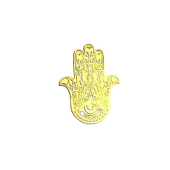 Hamsa Hand Pegatinas decorativas autoadhesivas de latón, calcomanías de metal bañadas en oro, para manualidades de resina epoxi, hamsa mano, 30 mm