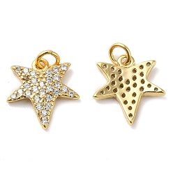 Real 18K Gold Plated 925 Sterling Silver Micro Pave Cubic Zirconia Charms, Maple Leaf Charm, with Jump Ring, Real 18K Gold Plated, 10.5x10x1.5mm, Hole: 2mm