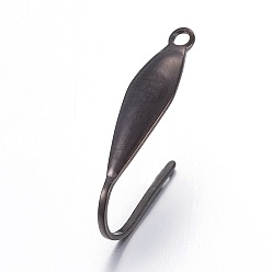 Electrophoresis Black Boucle d'oreille en acier inoxydable crochets, avec boucle verticale, électrophorèse noir, 20.5x10.5x4.5mm, Trou: 1.4mm, Jauge 22, pin: 0.6 mm